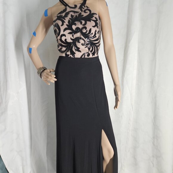 Night Way Collections Black and Cream Prom Dress - Picture 1 of 10